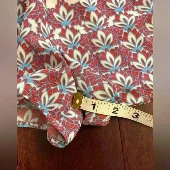 My Story Women's Cream/Blue/Red Boho Pattern Summer V-Neck Romper Size M - Picture 7 of 7